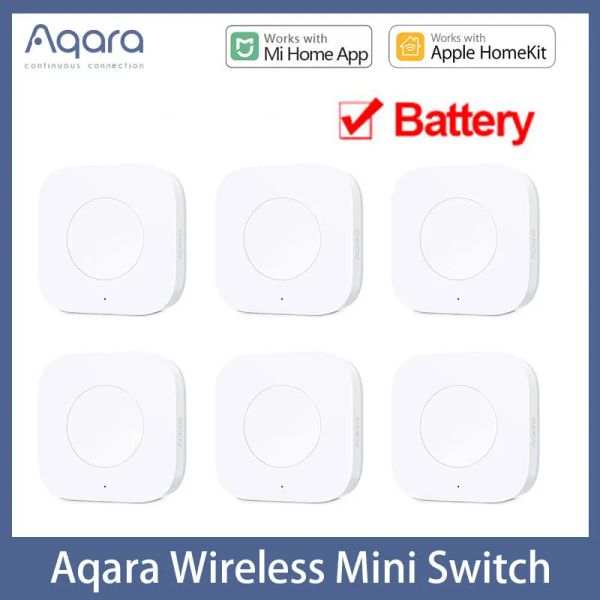 Управление Aqara Smart Wireless Mini Switch Беспроводной переключатель Zigbee Одна клавиша управления Кнопка дистанционного управления Работа с Mi Home Homekit