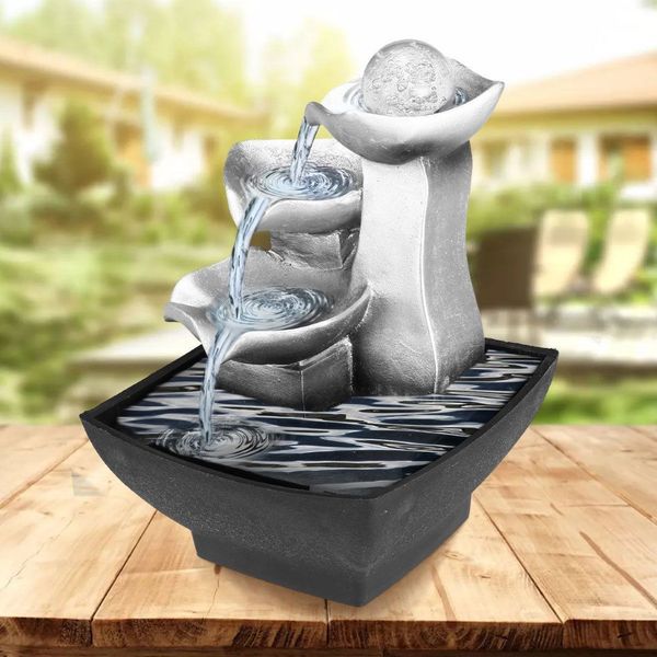 Rockery Fontana interna Cascata Feng Shui Desktop Acqua Fonometro Decorazione Artigianato Decorazione della casa Accessori Regali LJ200903273l