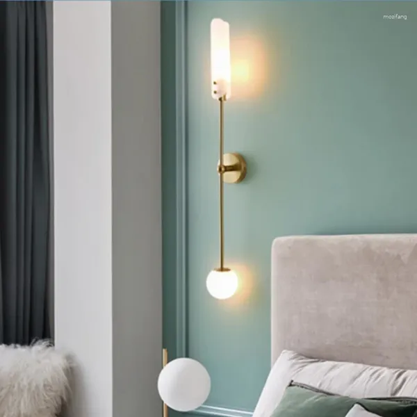 Duvar lambası sanat tasarımı 2 ışıklar oturma odası gri/kehribar/beyaz cam kahve dükkanı el Sconce Gold G9/E14 ampul dekoratio