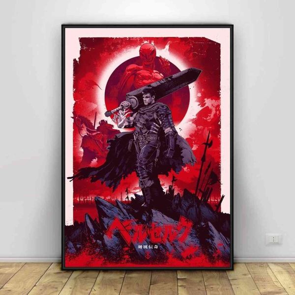 Berserk Poster Japão Anime Art Silk Posters Decoração de parede Impressões quadro cuadros H11102158