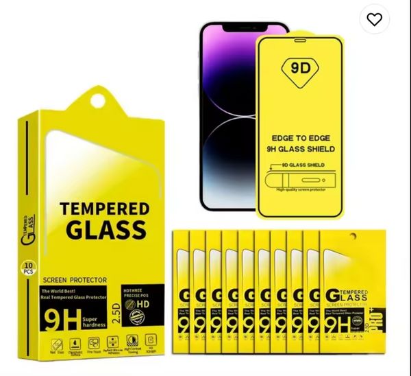 Película protetora de tela de vidro temperado transparente 9D, cobertura completa, curva, proteção de vidro para iPhone 15 Pro Max 14 13 Pro Xs XR