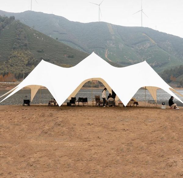 Strandzelt, Sonnenschutz, Familien-Strand-Markisenüberdachung, großes tragbares Outdoor-Überdachungszelt, Event-Party, Sonnenschutz, Überdachung