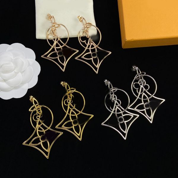 Classico placcato oro argento linea geometrica orecchio orecchino a bottone designer di marca acciaio inossidabile moda donna accessori gioielli regalo all'ingrosso con scatola di alta qualità