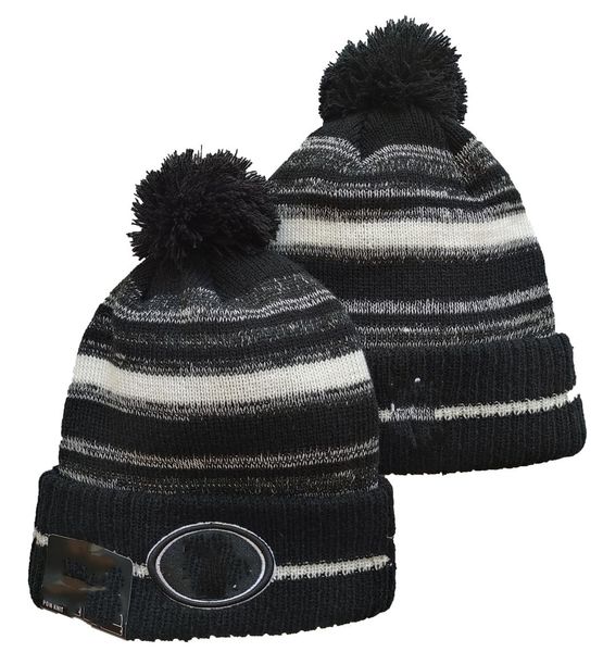 Nuovi berretti da calcio neri 2021 Sideline Sport Pom cappello lavorato a maglia con risvolto cappello lavorato a maglia Pom Pom Cap 32 squadre maglie mescola e abbina tutti i berretti9972039