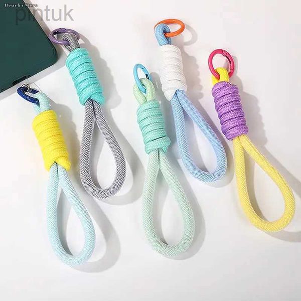 Chaveiros Lanyards Malha Landyard Fluorescente Pingente Celular Strap Bag Trançado Corda Chaveiro Moda Criativo Decorativo Keycord Acessórios LDD240312