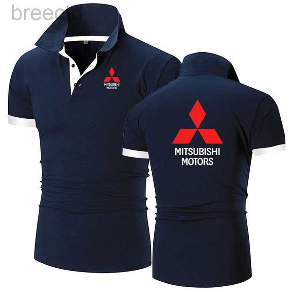 Herren Polos Sommer Poloshirt Mitsubishi Motors Druck Lässig Hochwertige Baumwolle Kurze Ärmel Harajuku Klassisch ldd240312