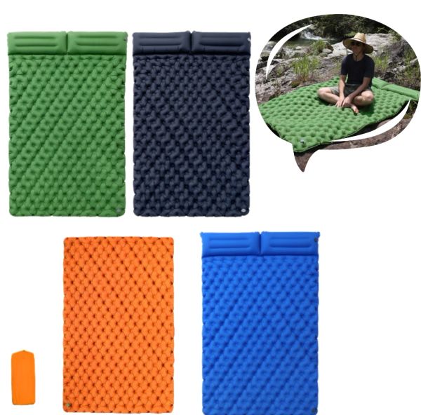 Matte wasserdichte Schlaf aufblasbare Matratze Outdoor Campingkissen mit Aufbewahrungsbeutel Kissen faltbare Doppelbettweg -Wandermatte