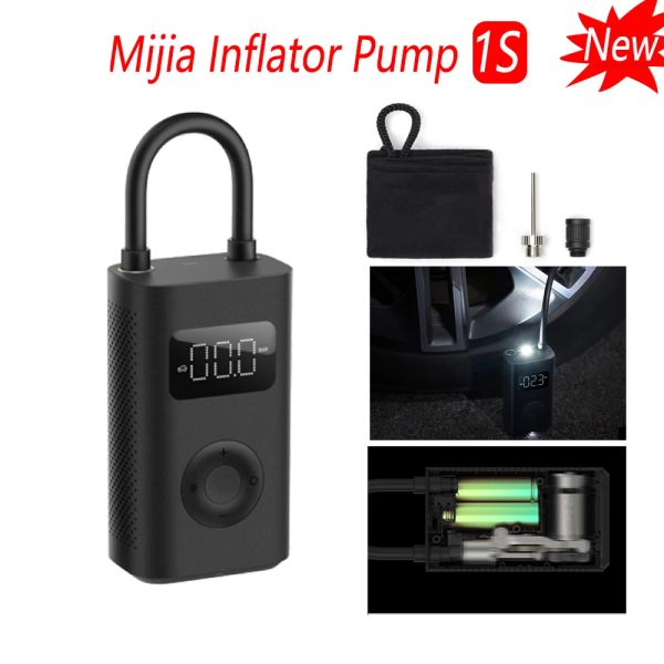 Controlla Xiaomi Mijia Inflator 1S Mini LED portatile Smart Digital Sensore di pressione dei pneumatici Mi Pompa elettrica per bicicletta Moto Auto Calcio