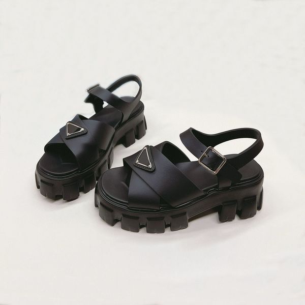 Sandálias de grife com fivela sapatos femininos preto estilingue salto bomba chunky tornozelo cinta senhora vestido sapatos estilo casual itália feito tamanho 35-40