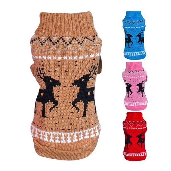 Рождественская одежда с лосем для собак, осенне-зимняя теплая одежда для собак и кошек, пальто для домашних животных, свитер, куртка для собак, футболка с изображением чихуахуа, жилет для домашних животных177Q
