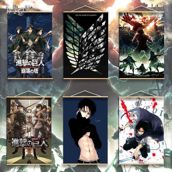 Attack on Titan Levi Rivaille Rival Ackerman Anime-Poster, Leinwandgemälde, Wanddekoration, Wandkunst, Bild, Raumdekoration, Heimdekoration, Y0927226m