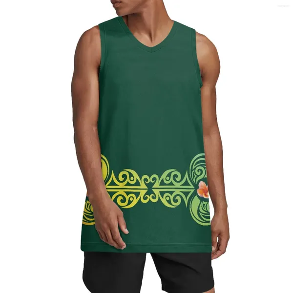 Tanques masculinos Polinésio Tribal Fijian Totem Tatuagem Fiji Imprime Basquete Jersey Hip Hop Roupas para Festa Costurada S-4XL Luxo Casual