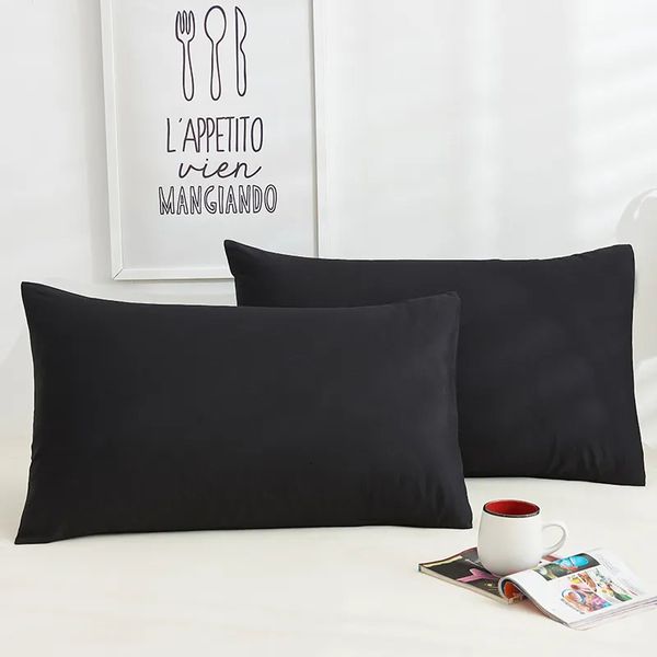 Federa in cotone Tinta unita Federa Biancheria da letto Copricuscino nero Busta Copricuscino personalizzato 40x60 40x70 50x70 240306