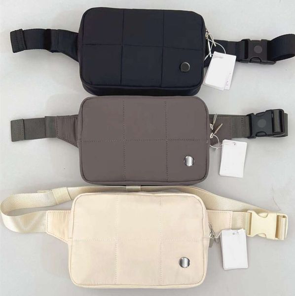 LL Quited Grid Поясная сумка Сумки для йоги Спортивный плечевой ремень Многофункциональный кошелек для мобильного телефона 3 цвета, все подходят