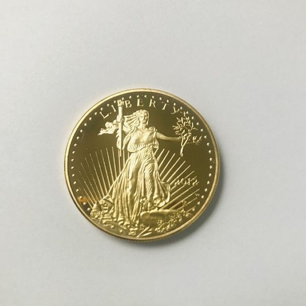 5 pezzi Non magnetico dom Eagle 2012 distintivo placcato oro 32 6 mm statua commemorativa della libertà da collezione decorazione monete275g