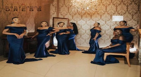 Африканские девушки, королевские синие платья подружки невесты с русалкой, элегантные платья с открытыми плечами длиной до пола, длинные платья для подружек невесты, свадебный гость Eveni6360811