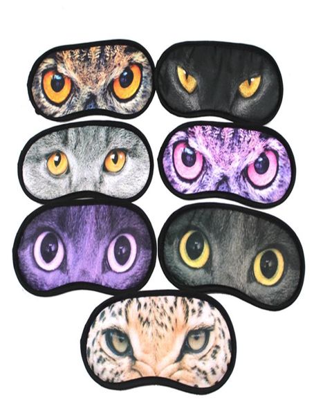 100 pzlotto Veloce Sexy Stampa 3D Animale Visiera Copre Viaggi Dormire Maschera per gli occhi Copertura per il sonno Benda per gli occhi Mask2899343