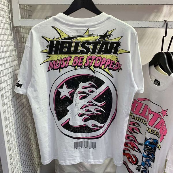 Hellstar2024 Neues Herren-Shirt, Hell Star Explosion News Street Trend, hochwertiges Kurzarm-T-Shirt für Männer und Frauen