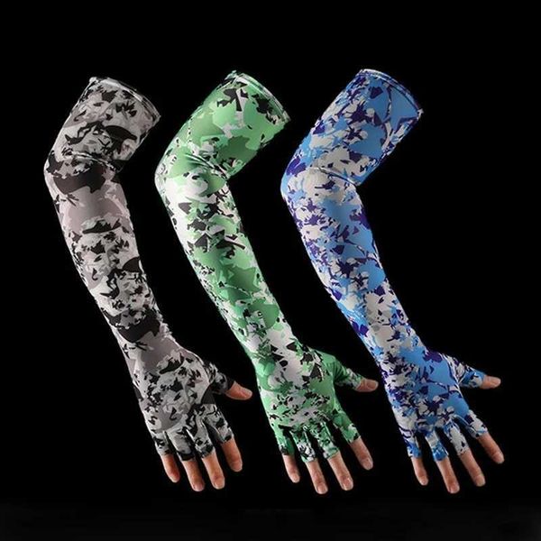 Защитные рукава Летние солнцезащитные перчатки с рукавами для рук Мужчины Женщины Бег Велоспорт Рукава Рыбалка Спорт Защитные грелки для рук УФ-покрытие 1 пара L240312