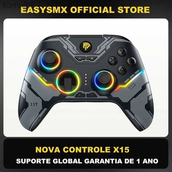 Controller di gioco Joystick EasySMX X15 Controller PC wireless Joystick Bluetooth Gamepad per PC Windows Nintendo Switch Android/iOS RGB Effetto Hall L24312