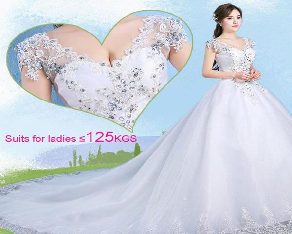 Plus size Nuovo arrivo Scollo a V Perline Abito da ballo Impero Abito da sposa Sweep Train Lunghezza Laceup Back Abito senza maniche Maternità Pregn3726242