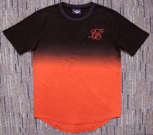 Удлиненная уличная футболка в стиле хип-хоп, мужская модная футболка, мужская летняя футболка West Sik Silk с коротким рукавом, черная, оранжевая8929256