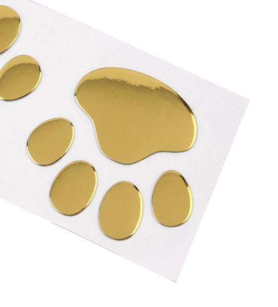 Cooles Design Pfote Autoaufkleber 3D Tier Hund Katze Bär Fußabdrücke Fußabdruck 3M Aufkleber Autoaufkleber Silber Gold5519136