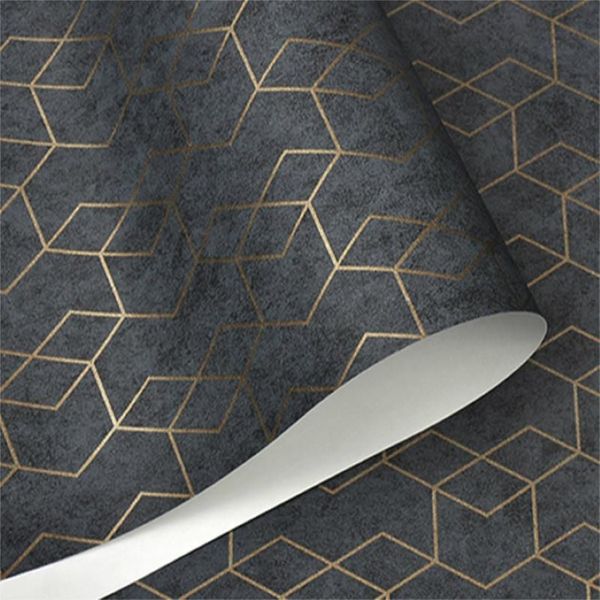 Wallpapers cinza escuro branco preto simples geométrico papel de parede rolo design moderno decoração casa quarto sala estar backgroun2863