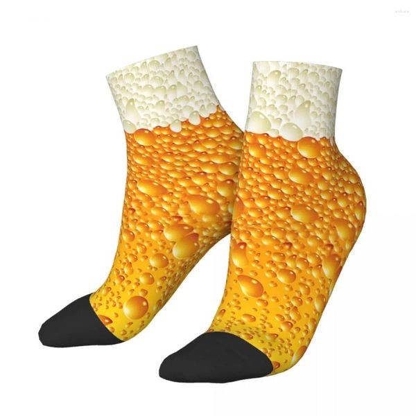 Мужские носки до середины икры для мальчиков и девочек с пивной пеной и пешим туризмом с 3D принтом