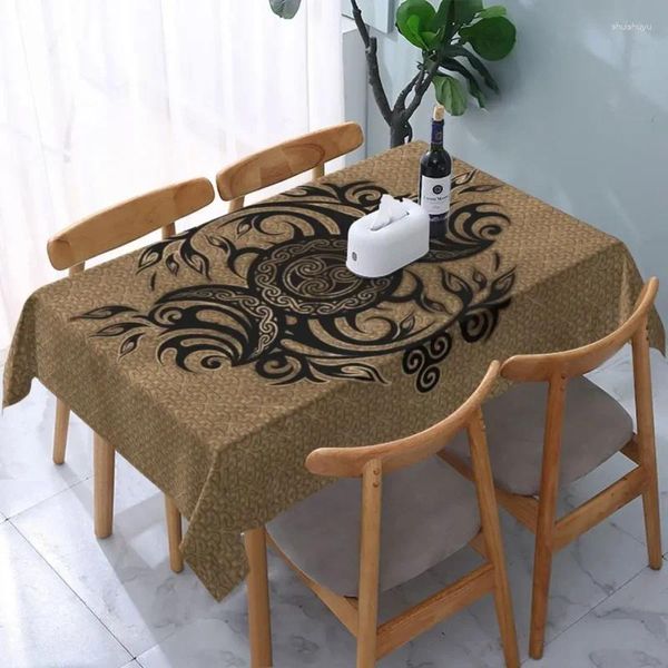 Toalha de mesa retangular montada lua tripla com triskelion toalha de mesa impermeável 45 