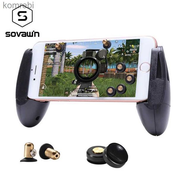 Controller di gioco Joystick Mini Gamepad Controller mobile Pubg Pulsante di attivazione Pubg in metallo Joystick da gioco per telefono l1r1 per iPhone X Pulsante di fuoco Tasto di mira L24312