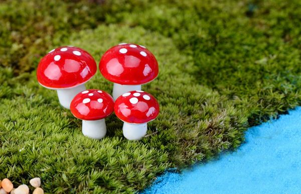 Renkli mini mantar peri bahçe minyatürleri gnome yosun teraryum dekor plastik el sanatları bonsai ev bahçe süsleme için diy zakka2639922