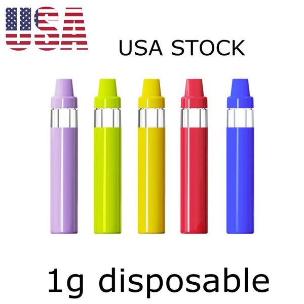 ABD Stock 1.0ml Tek Kullanımlık Vape Kalem 350mAh Şarj Edilebilir Pil Kalın Yağ Stater Kitleri B Kod Teknolojisi Boş Cihazlar Özelleştir Mevcut