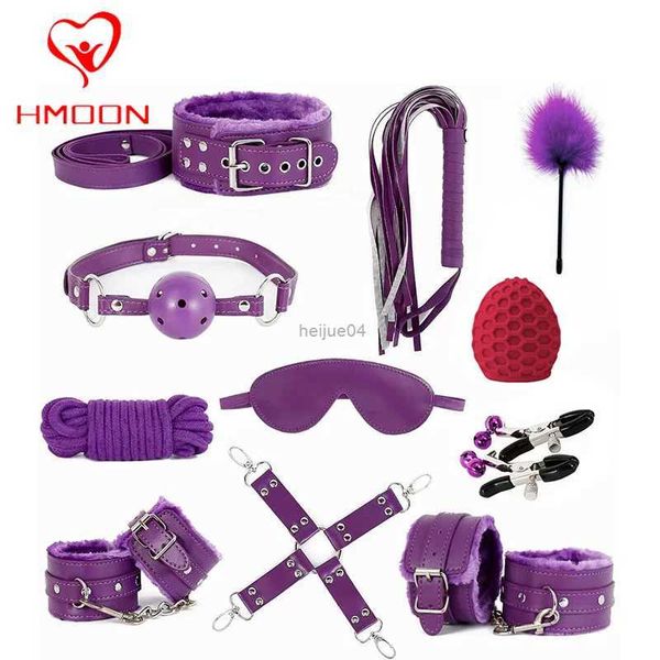 Bondage BDSM Bondage Restraint Set Sex Algemas Chicote Anal Beads Anal Plug Bullet Butt Plug Vibrador S M Fetish Sex Toy para Mulher AdultL2403