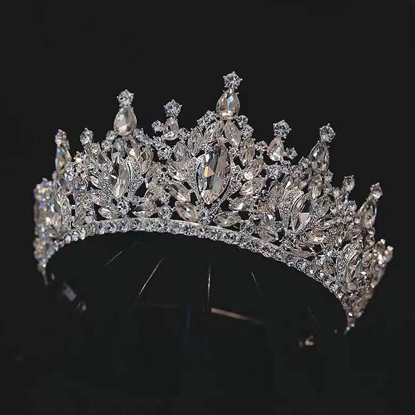 Nuova Super Flash Rhinestone Crown da sposa con trucco Abito per la fotografia Abito da sposa Croona di compleanno Accessori all'ingrosso