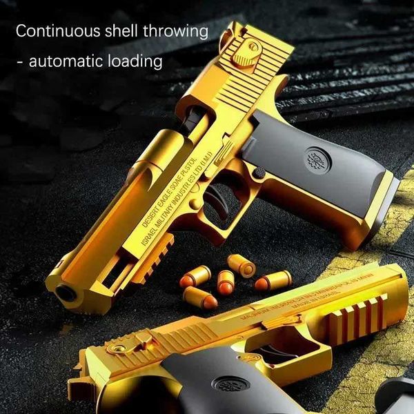 Игрушечный пистолет 2024, автоматический игрушечный пистолет Desert Eagle, сломанный мягкий пистолет с пулями для мальчиков, играющий на открытом воздухе, подарки 240307