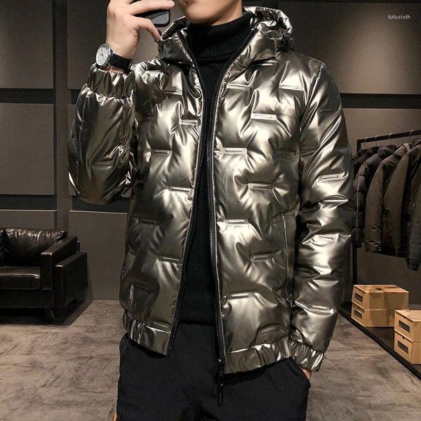 Jaquetas masculinas para baixo jaqueta homens sem lavar algodão acolchoado casaco casual inverno quente juventude grosso blazer moda streetwear ao ar livre topos