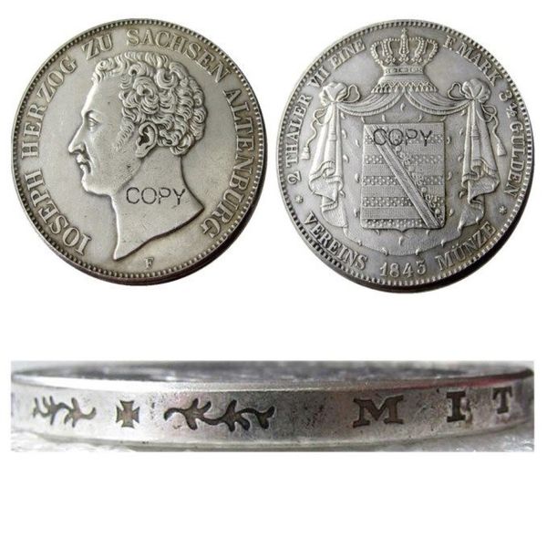DE05-10GERMAN STATES Craft Saxe-Altenburg Joseph A Set Of1841 1843 1847FG 6PCS AR 2 Thaler Silver Platted Copy Coin Brass Or237g
