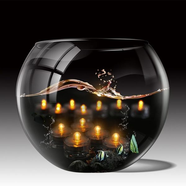 12 pezzi / set luci da tè impermeabili a batteria decorazione creativa della festa nuziale decorazioni da tavola LED a lume di candela senza fiamma Y200531232j