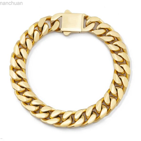 Bracciale a catena cubana Miami Cuban Link larga 8/10/12 mm per uomini donne hip hop urbano urbano gioielli con sterlina in acciaio inossidabile Bracciale in acciaio inossidabile LDD240312