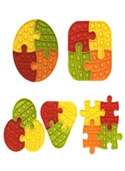 Weihnachtsbevorzugung Jigsaw Bubble Puzzle Sensory Push Bubbles Toy Squeeze Stress Relief Ball Board Desktop Finger Fun Game Puzzles Coaster7831846