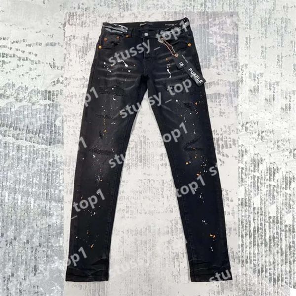 Jeans di marca viola Tendenza moda Jeans Kusbi Designer Ksubi Jeans Jeans skinny da uomo 2024 Pantaloni di jeans di lusso Jeans strappati strappati Jeans neri Jeans slim fit 470