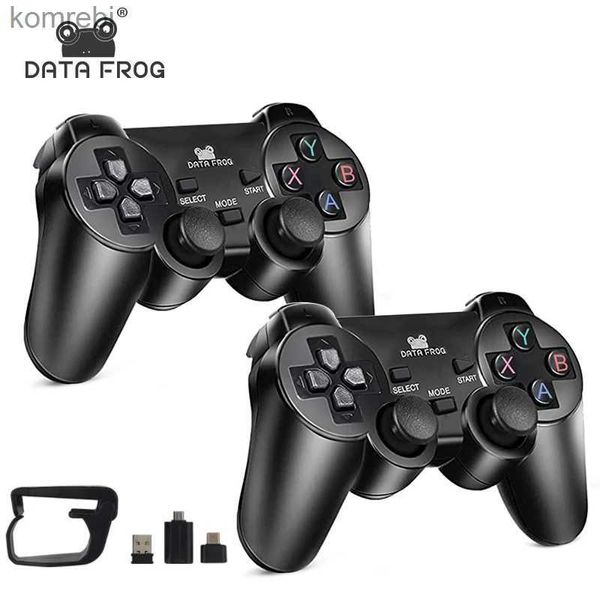 Controladores de jogo Joysticks Data Frog 2 jogadores 2.4G Wireless Game Gamepad Controller para Android Smart Phone Joystick para PC Joypad com conversor OTG L24312