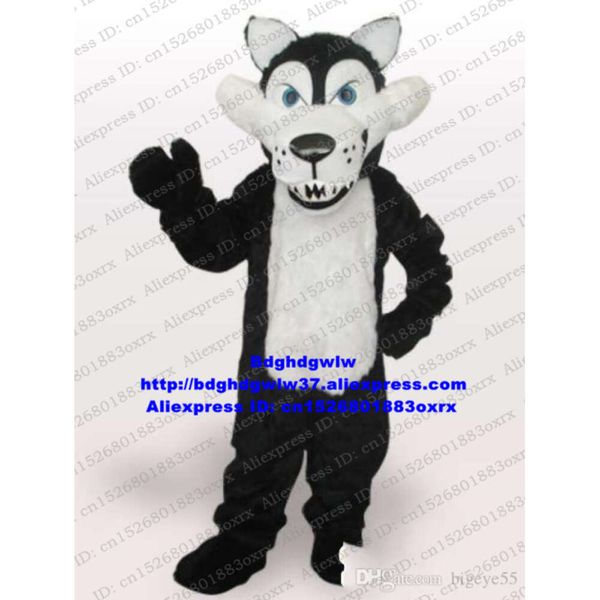 Maskottchenkostüme Schwarz Weiß Wolf Coyote Maskottchenkostüm Erwachsene Zeichentrickfigur Outfit Anzug Geschäftsgründungszeremonie Kinderprogramm Zx1224