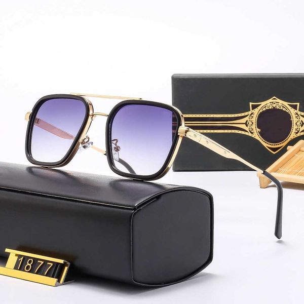 Versione coreana di occhiali da sole in metallo con montatura grande per coppie, occhiali da sole per la guida e occhiali dalla forma concava versatili e alla moda