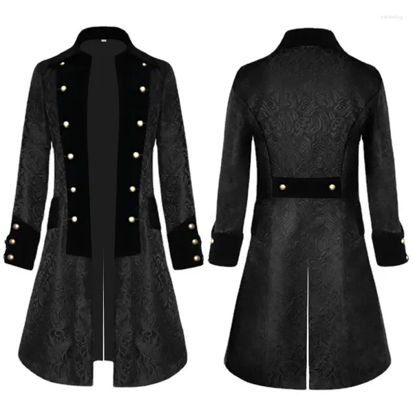 Herrenanzüge Solide Jacquard Samt Steampunk Gothic Frack Jacke Renaissance Pirat Vampir Jacken Männer Vintage Viktorianischer Gehrock