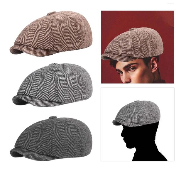 Berets Baker Boy Chapéu Flat Caps para Homens Moda Britânica Forward Beret Sboy Driving Travel Camping Caminhadas Ao Ar Livre