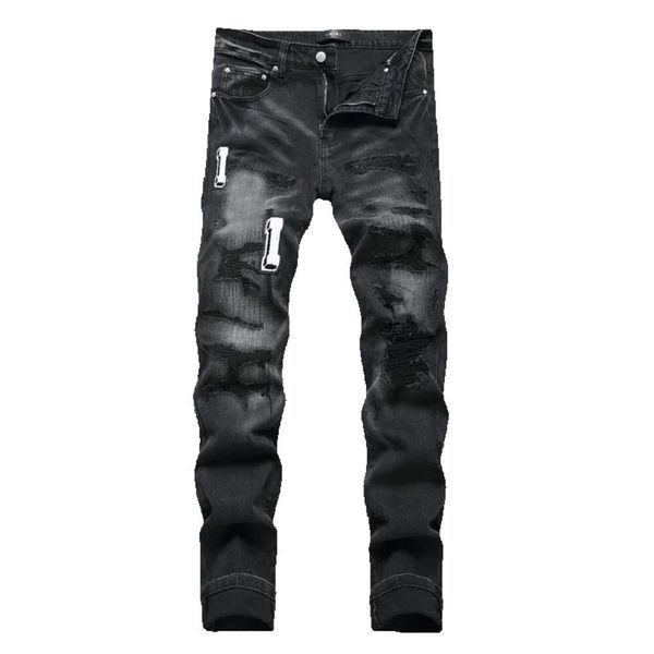 Mode Herren Zerrissene Designer Biker Jeans Lila Distressed Damen Denim Cargo Für Männer Schwarze Hosen 29-38 GG