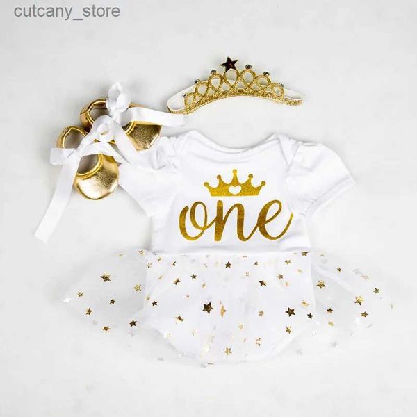 Mädchenkleider Säugling Erster Geburtstag Outfits Baby Mädchen Kleidung Sets Neugeborenes Kleinkind Mädchen Taufe Party Tragen Kleines Mädchen Ein Jahr Kleidung L240311