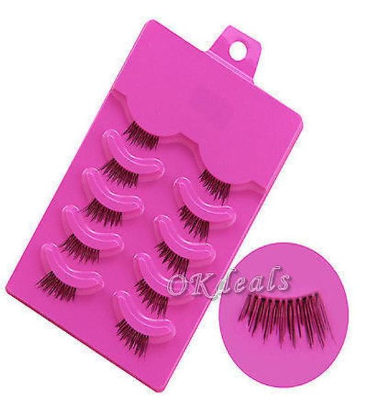 Whole5 pares feminino senhora meia cílios postiços kit de extensão parcial longo grosso artesanal falso cílios de olho maquiagem beleza ki5397193